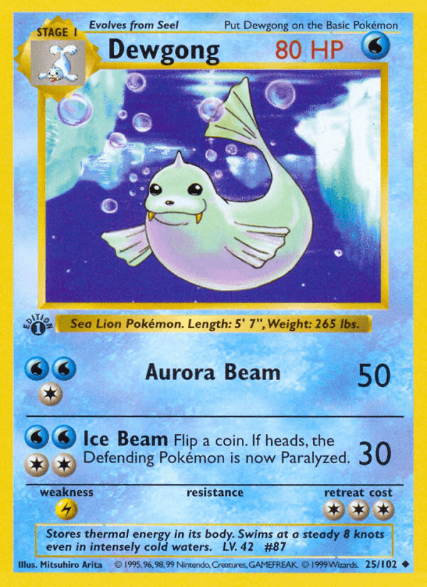 Dewgong Pokémon card