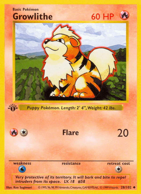 Growlithe Pokémon card
