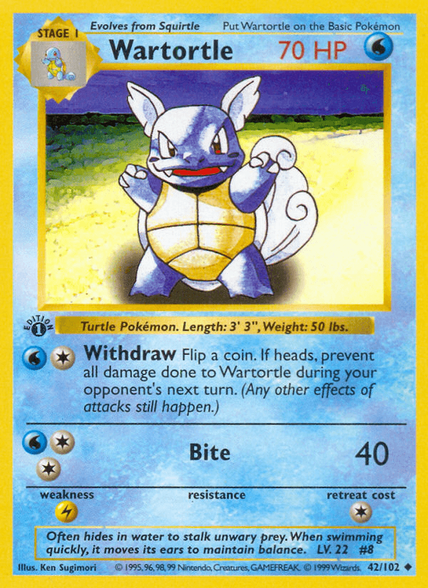 Wartortle Pokémon card