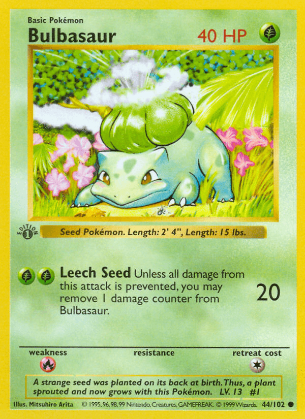 Bulbasaur Pokémon card