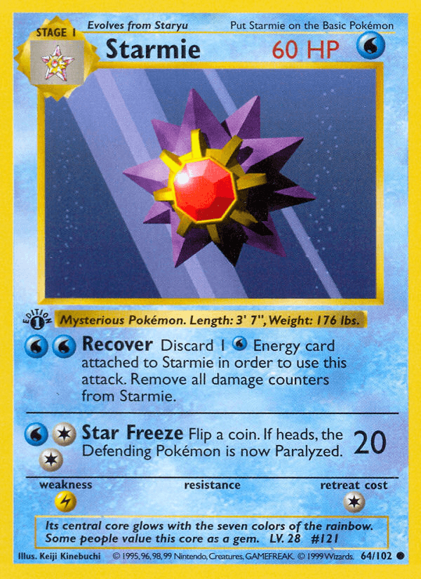Starmie Pokémon card