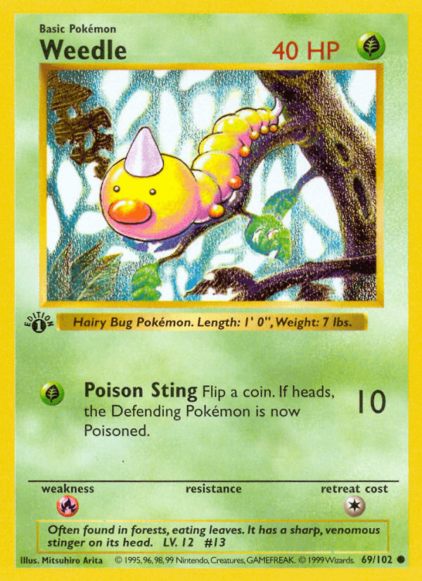 Weedle Pokémon card