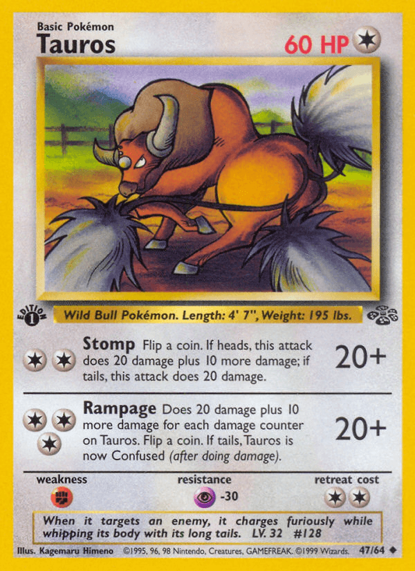 Tauros Pokémon card