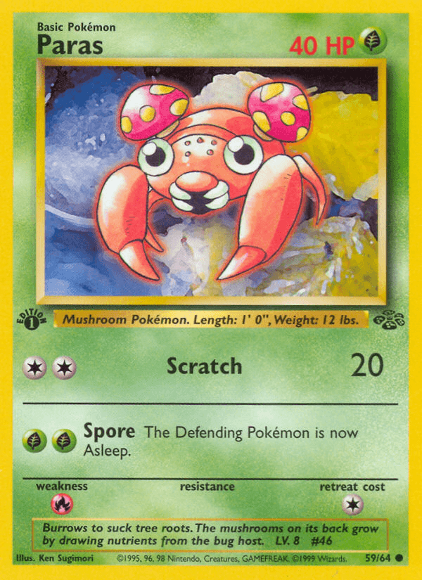 Paras Pokémon card