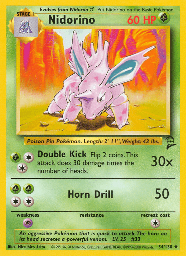 Nidorino Pokémon card