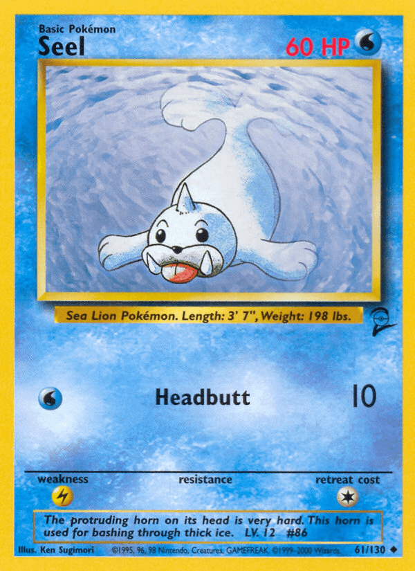 Seel Pokémon card