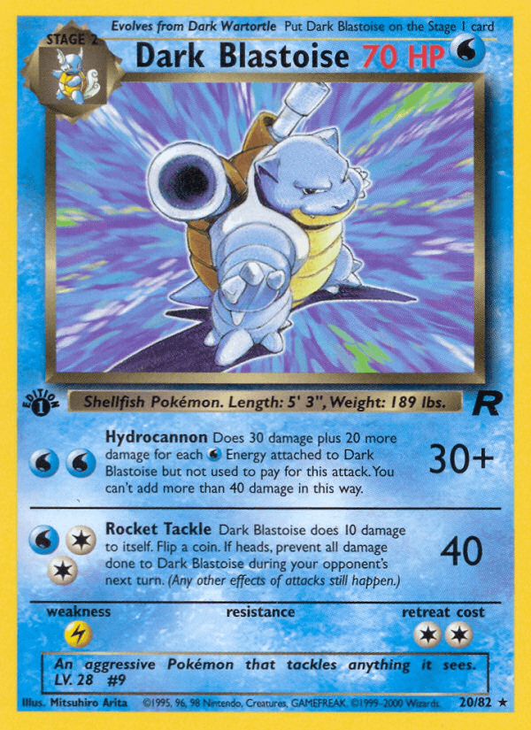 Dark Blastoise Pokémon card