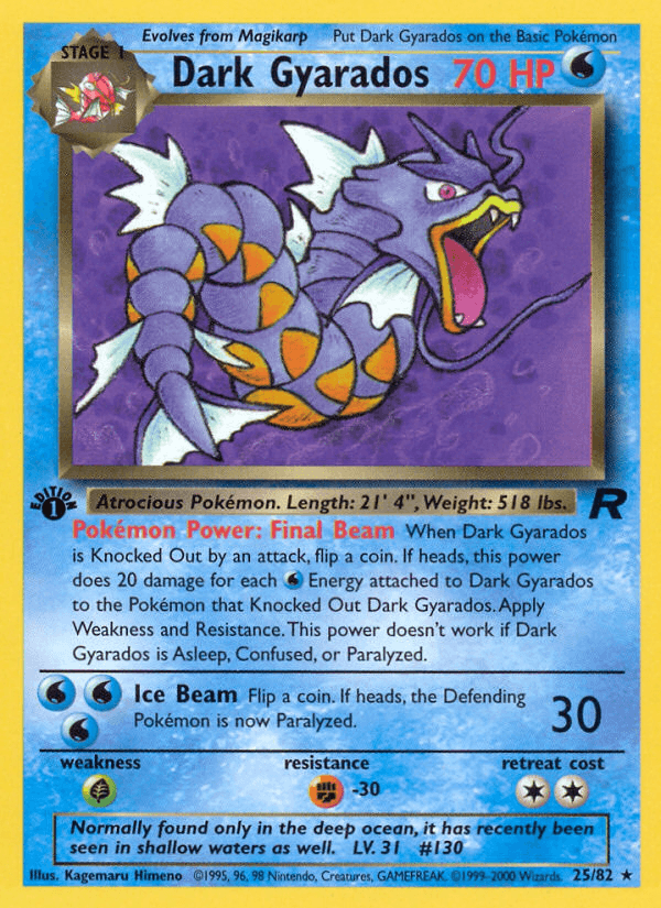 Dark Gyarados Pokémon card