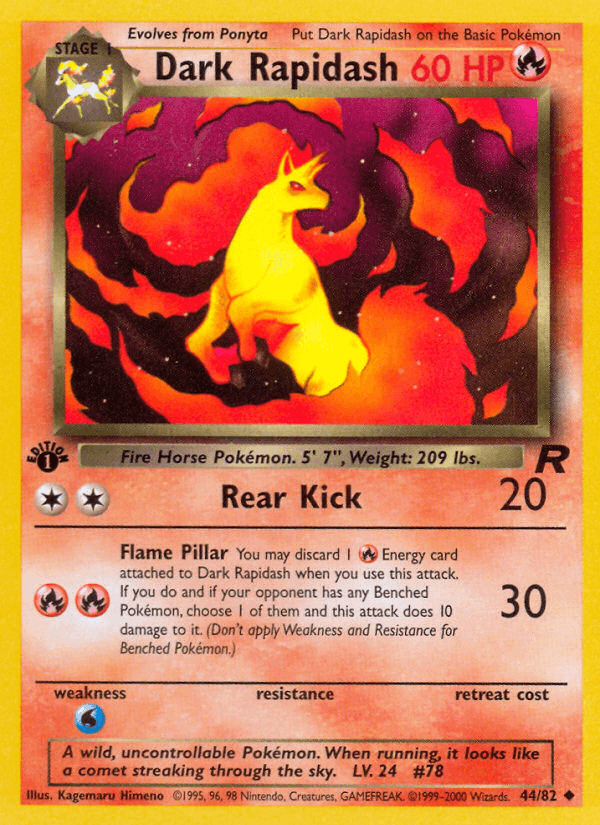 Dark Rapidash Pokémon card