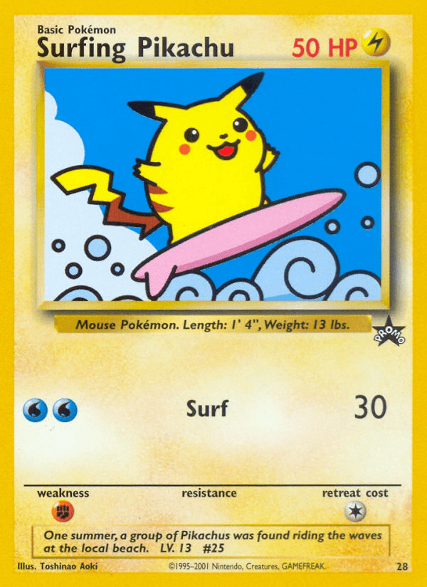 Surfing Pikachu from Wizards Black Star Promos