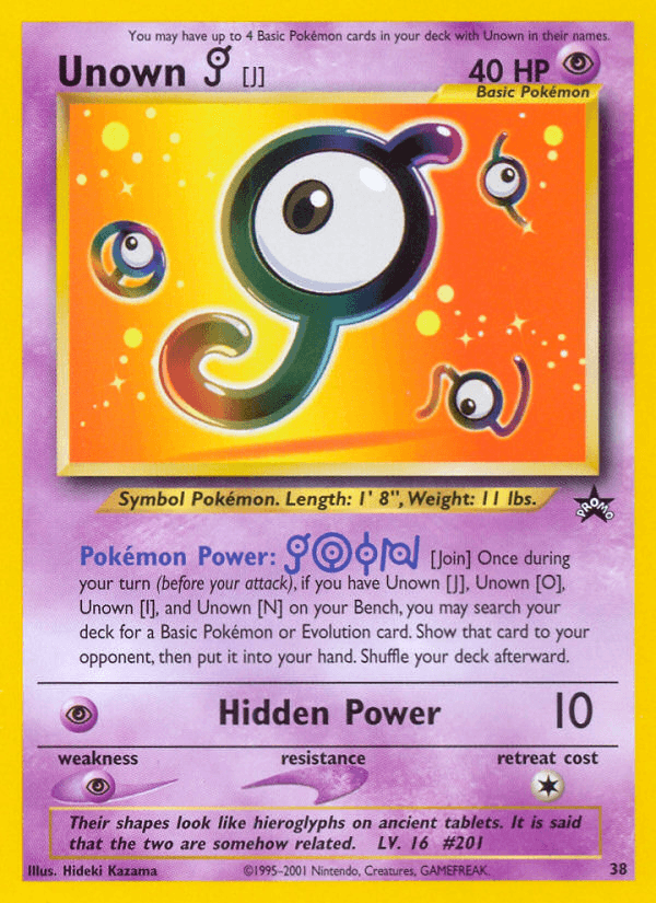 Unown [J] Pokémon card