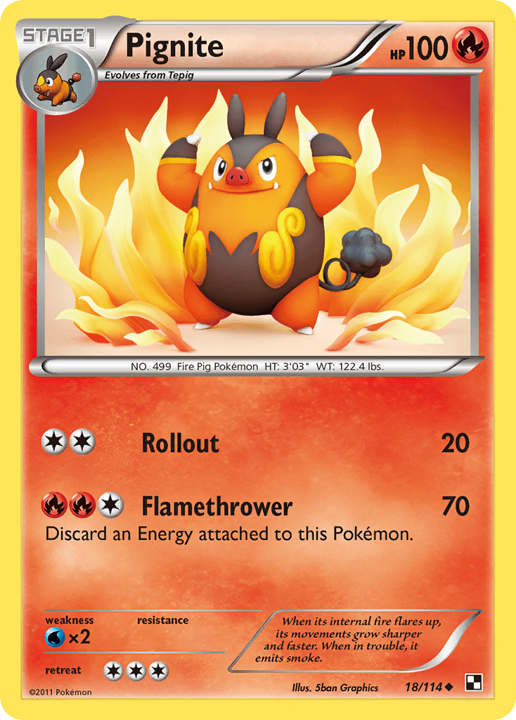 Pignite Pokémon card