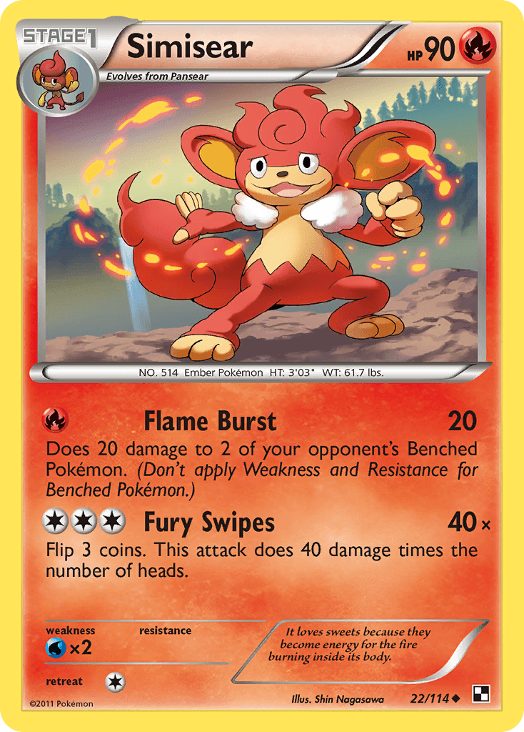 Simisear Pokémon card