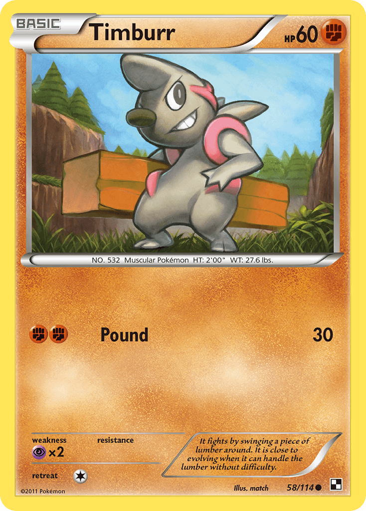 Timburr Pokémon card