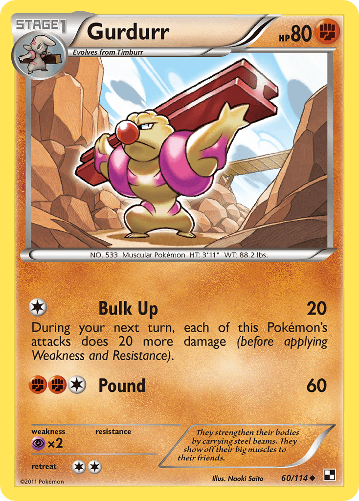 Gurdurr Pokémon card