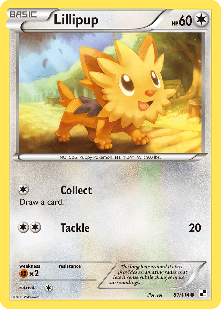 Lillipup Pokémon card