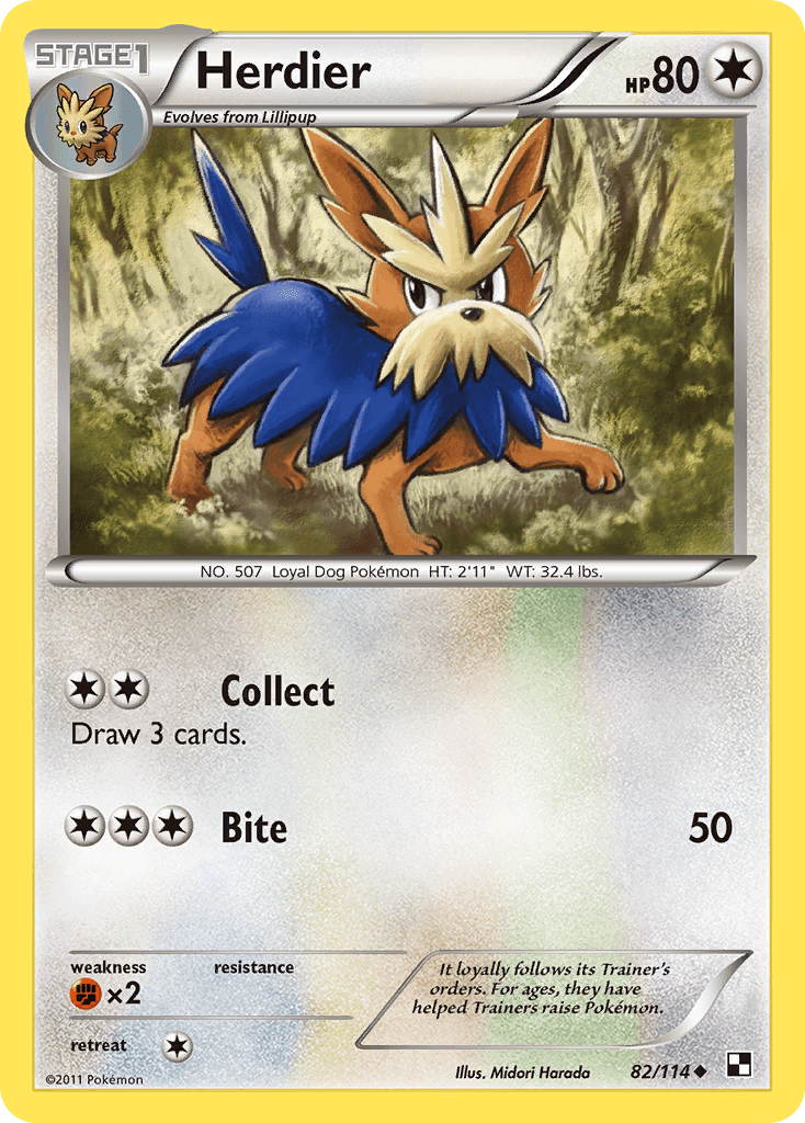 Herdier Pokémon card