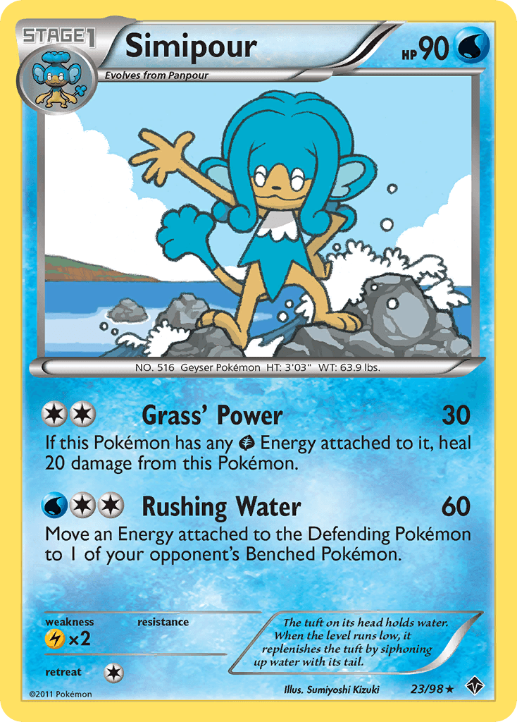 Simipour Pokémon card