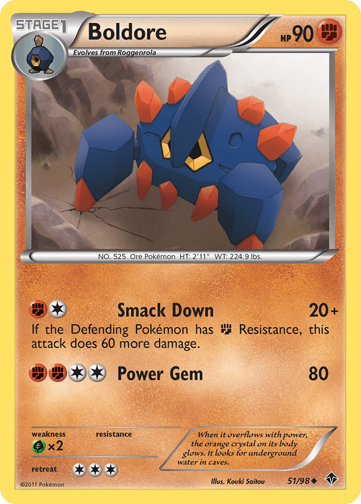 Boldore Pokémon card