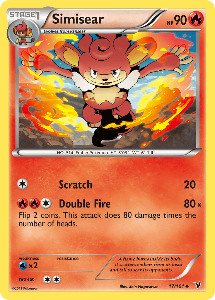 Simisear Pokémon card