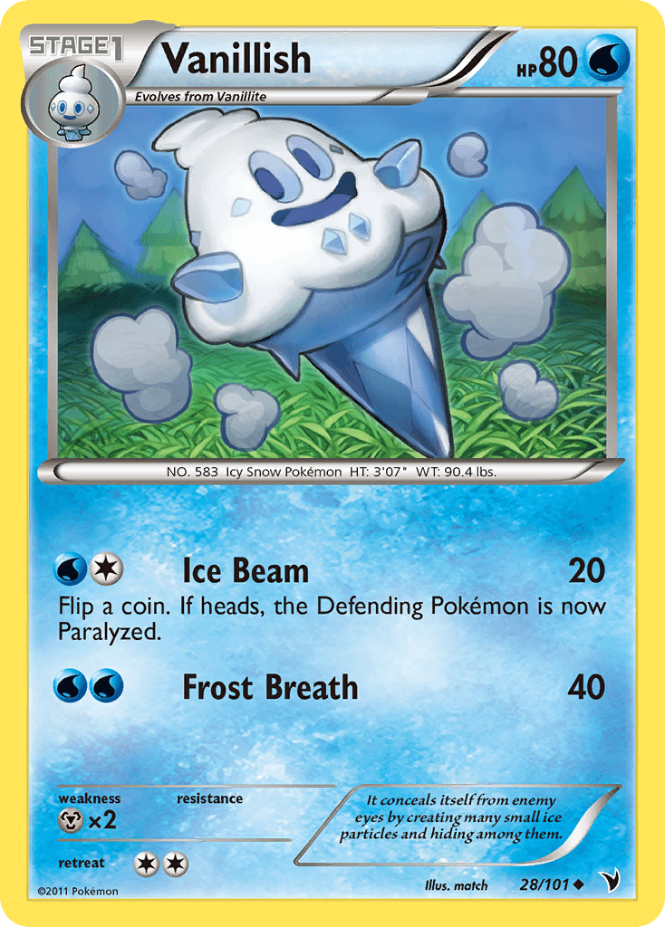 Vanillish Pokémon card