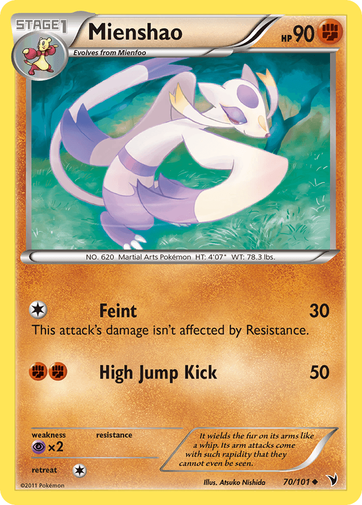 Mienshao Pokémon card