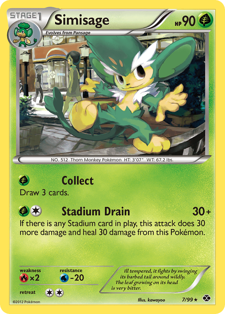 Simisage Pokémon card