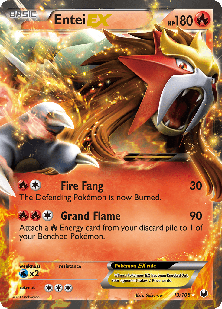 Entei-EX Pokémon card