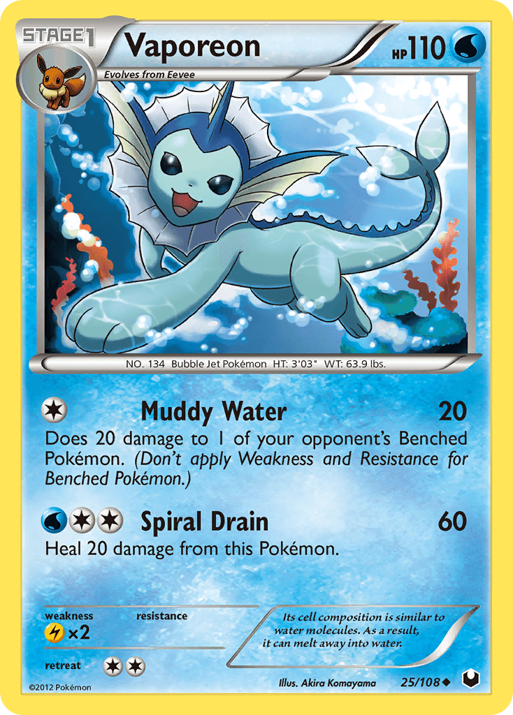Vaporeon Pokémon card
