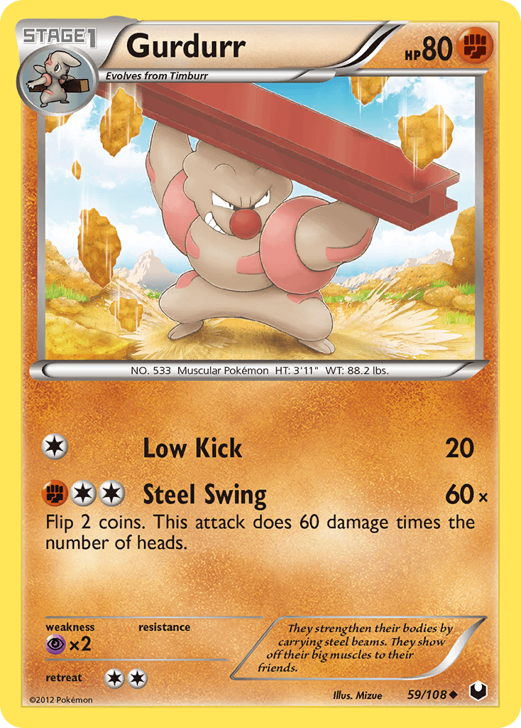 Gurdurr Pokémon card