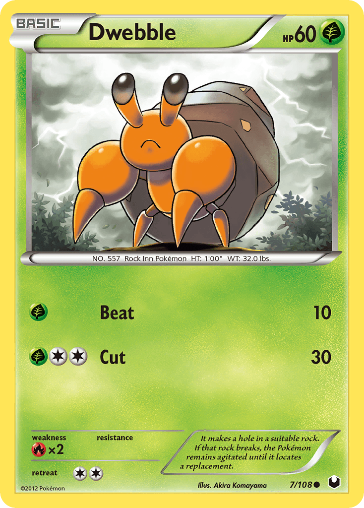 Dwebble Pokémon card