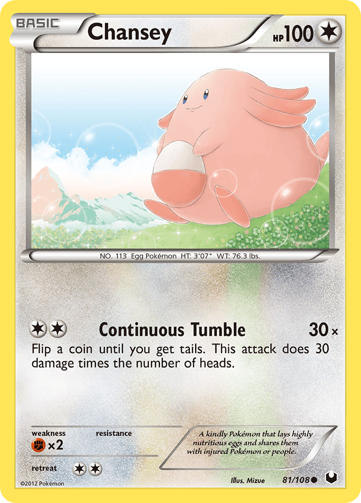 Chansey Pokémon card