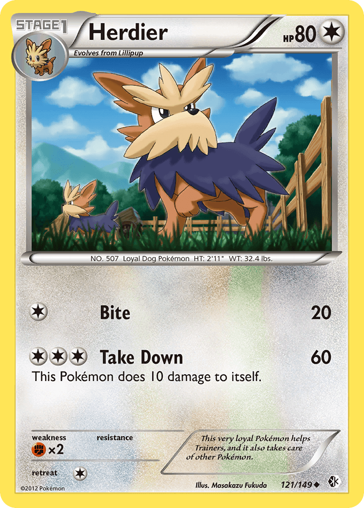 Herdier Pokémon card