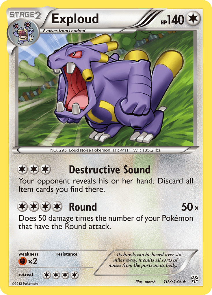 Exploud Pokémon card