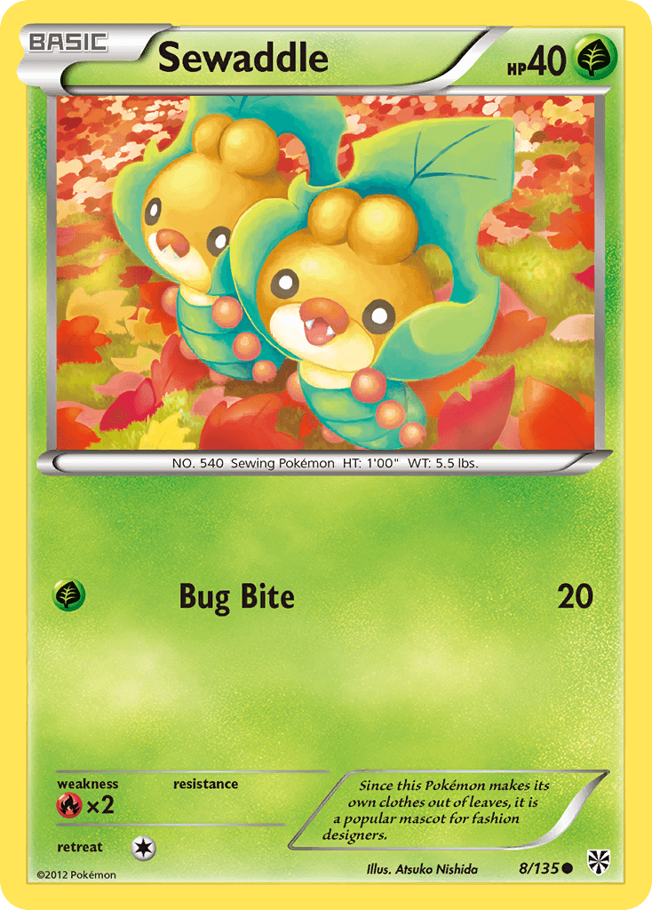 Sewaddle Pokémon card