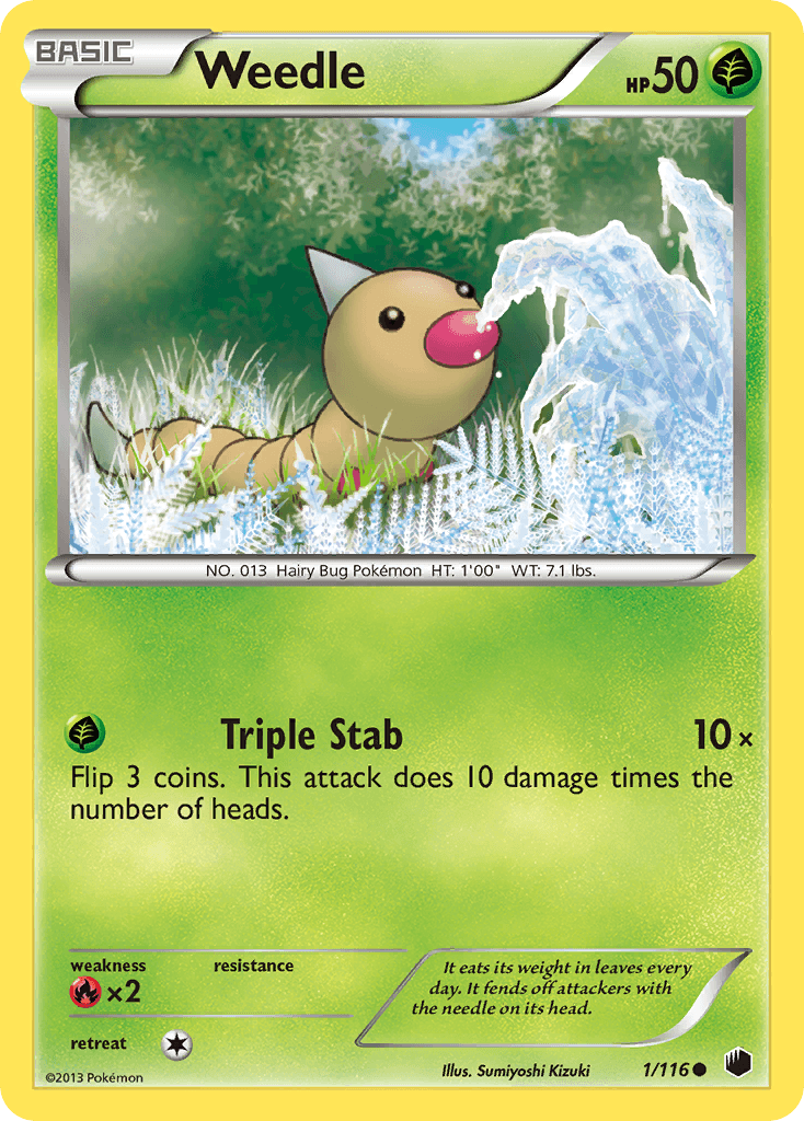 Weedle Pokémon card