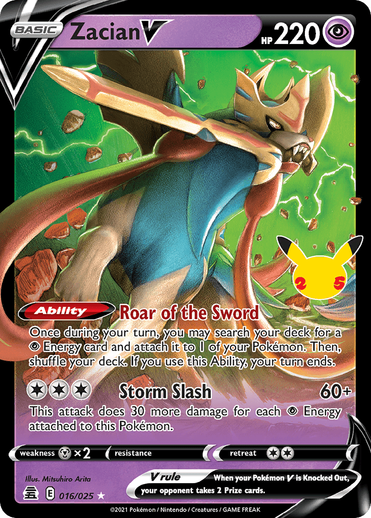 Zacian V Pokémon card