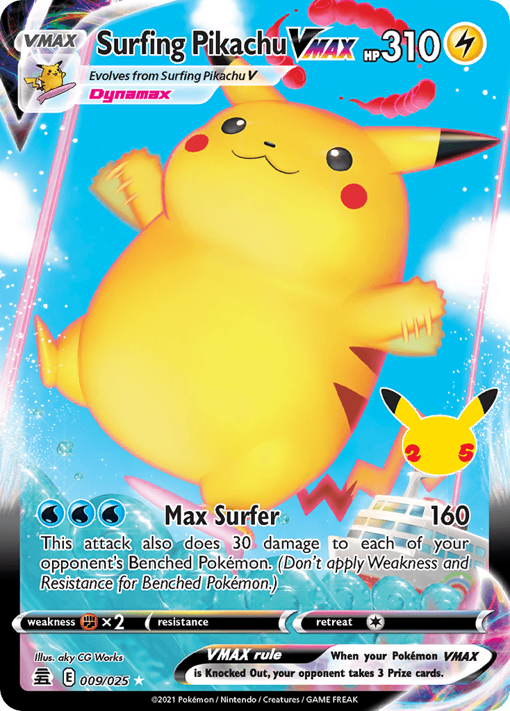 Surfing Pikachu VMAX Pokémon card