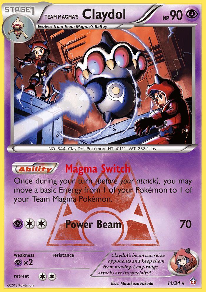 Team Magma's Claydol Pokémon card