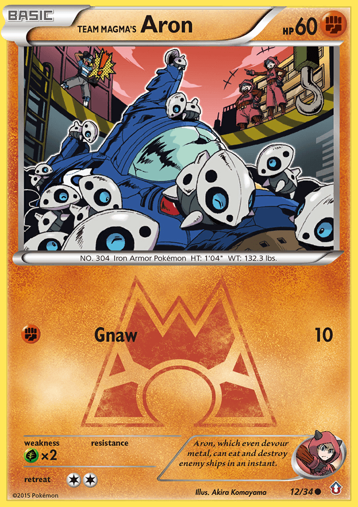 Team Magma's Aron Pokémon card