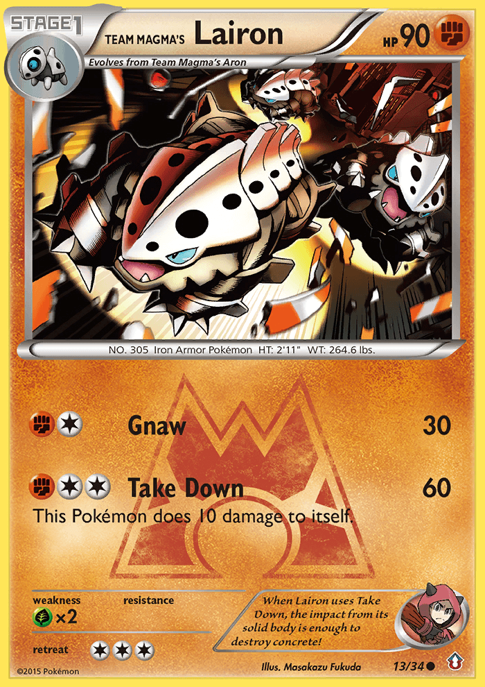 Team Magma's Lairon Pokémon card