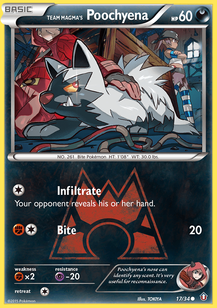 Team Magma's Poochyena Pokémon card