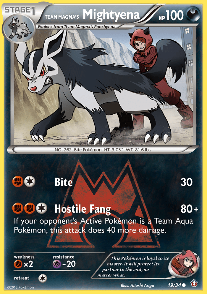 Team Magma's Mightyena Pokémon card
