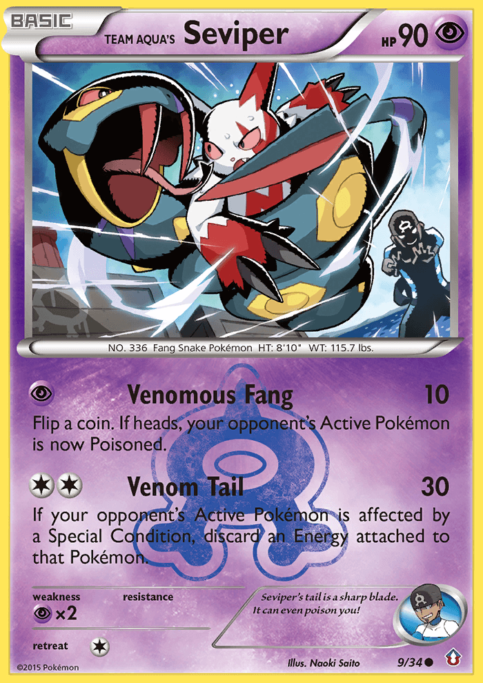 Team Aqua's Seviper Pokémon card