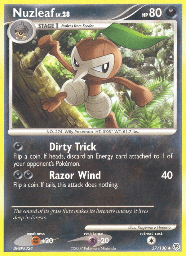 Nuzleaf Pokémon card