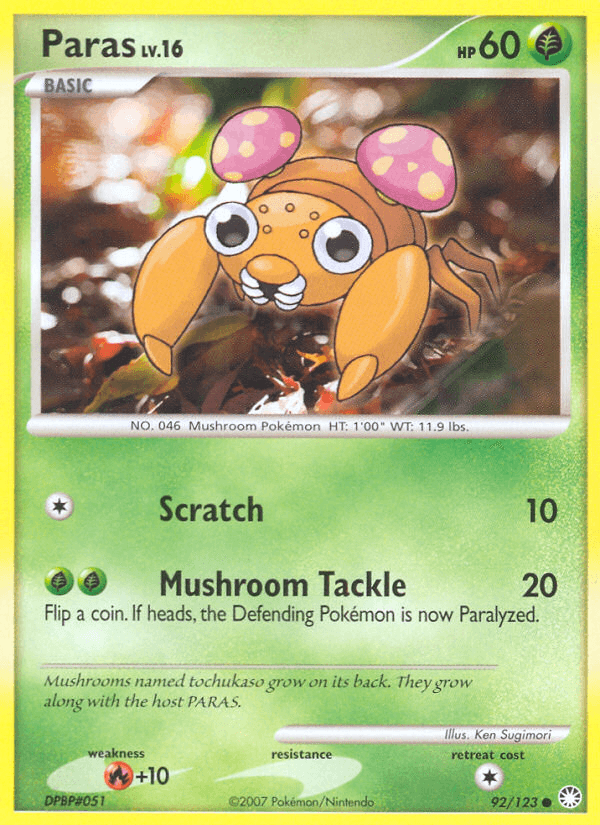 Paras Pokémon card