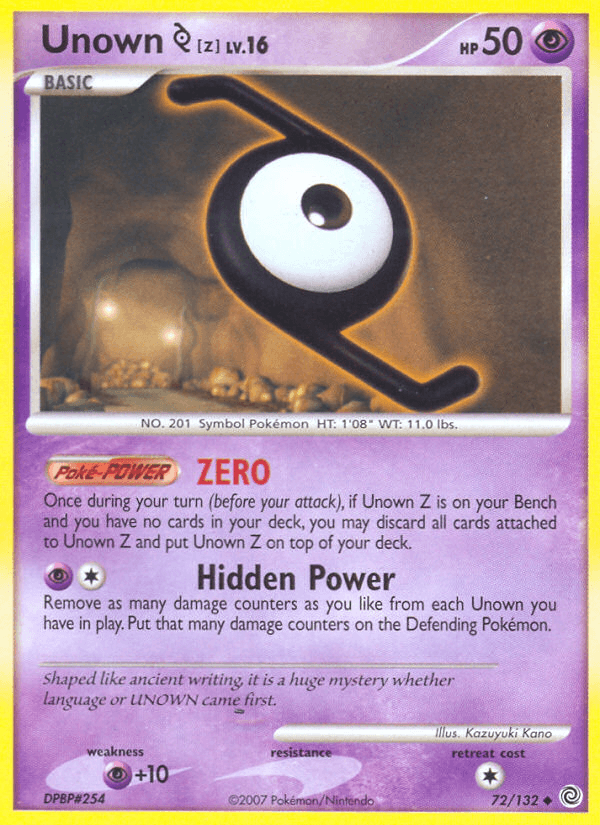 Unown [Z] Pokémon card