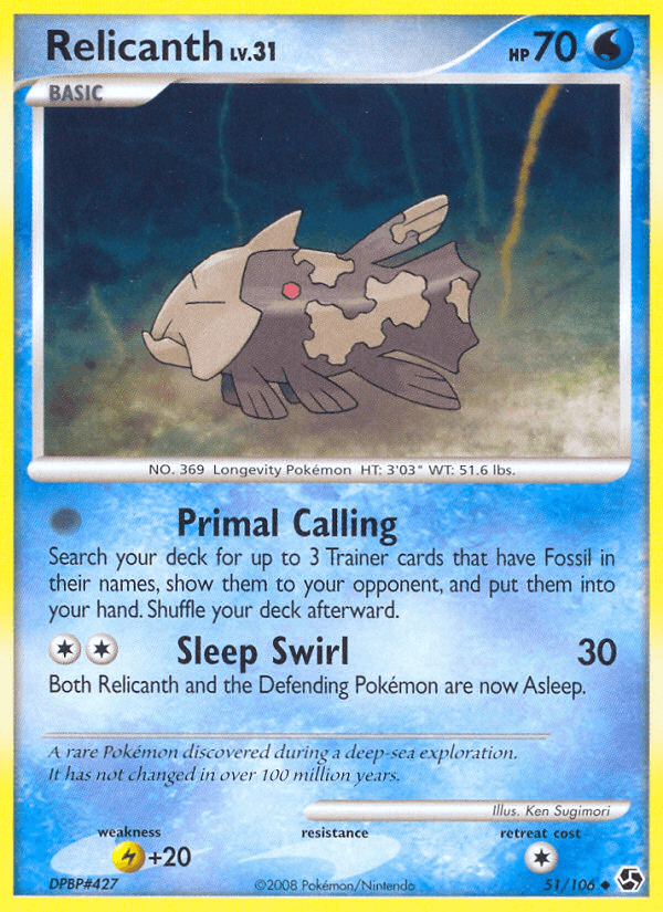 Relicanth Pokémon card