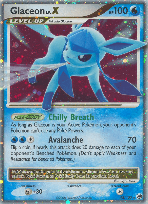 Glaceon LV.X Pokémon card