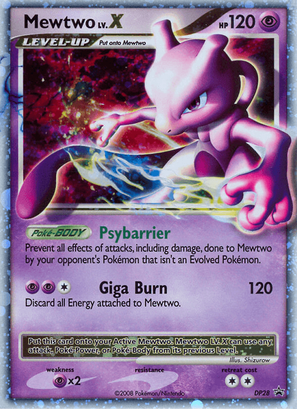 Mewtwo LV.X from DP Black Star Promos